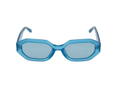 Linda Farrow X The Attico Rectangular Frame Sunglasses In Turquoise