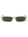 Linda Farrow Geometric Sunglasses In White/lightgold/grey