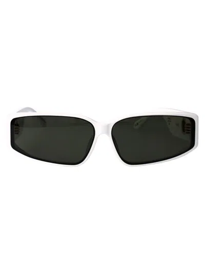 Linda Farrow Sunglasses Lfl1465 C2 Sun C2 In White/lightgold/grey