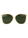 Linda Farrow Geometric Sunglasses In Yellowgold/green