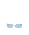 Linda Farrow Frameless Sunglasses In Blue