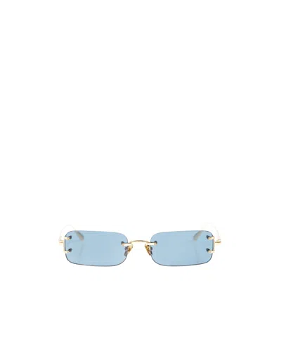 Linda Farrow Frameless Sunglasses In Blue