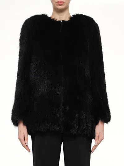 Linda Farrow Fur Jacket In Purple