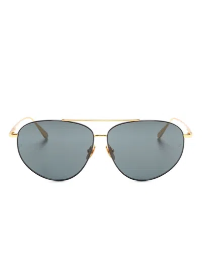 Linda Farrow Gabriel Sunglasses In Gold