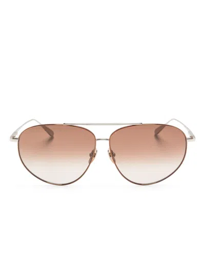 Linda Farrow Gabriel Sunglasses In 金色
