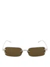 Linda Farrow Rimless Rectangular-frame Sunglasses In Gold