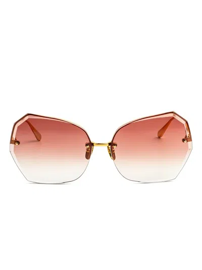 LINDA FARROW GEOMETRIC-FRAME SUNGLASSES