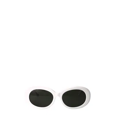 Linda Farrow Geometric Frame Sunglasses In White