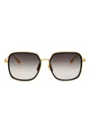 Linda Farrow Gold-frame Squared Sunglasses In Black
