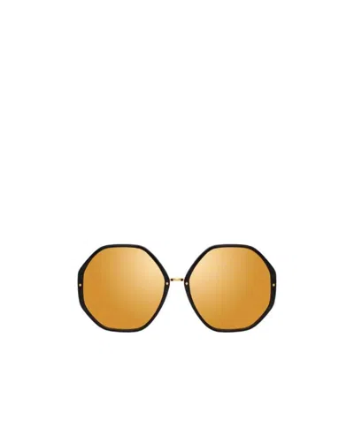 Linda Farrow Hexagonal Frame Sunglasses In Multicolor