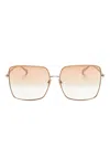 Linda Farrow Hino Square-frame Sunglasses In Gold