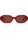 Linda Farrow Irene Oval-lenses Sunglasses In Red