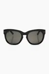 Linda Farrow 1384 Cat Eye Sunglasses In Black