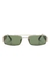 Linda Farrow Joey Rectangle-frame Sunglasses In Gold