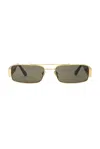 Linda Farrow Joey Sunglasses In Yellow Gold  Black  & Grey