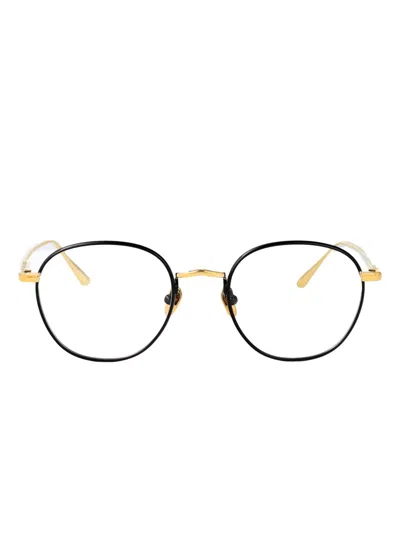 Linda Farrow Jules Round-frame Glasses In Gold