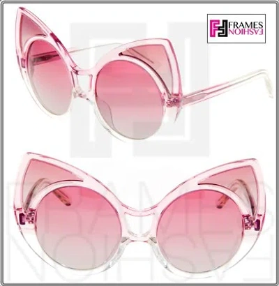 Pre-owned Linda Farrow Khaleda Rajab  Cat Eye Crystal Pink Polarized Kr1 Sunglasses Mask