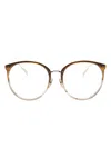 Linda Farrow Kings Round-frame Glasses In Brown
