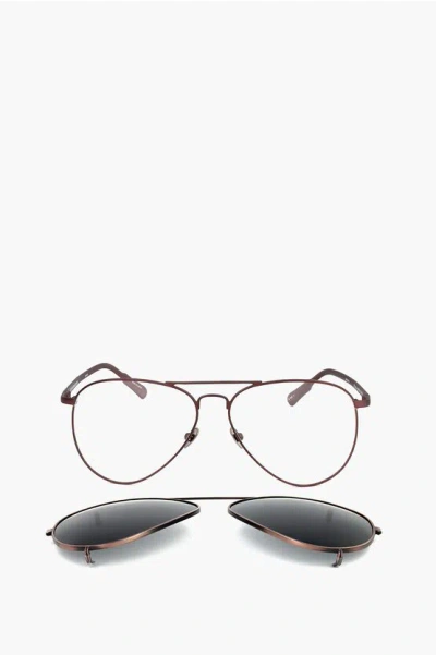 Linda Farrow Kris Van Assche Aviator Sunglasses With Removable Mask