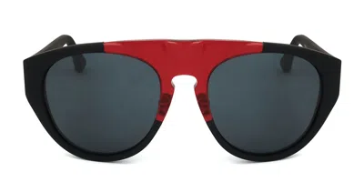 Linda Farrow Kris Van Assche Kva35 C2 Men's Sunglasses Red Size 56 In Black