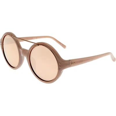 Linda Farrow Ladies' Sunglasses  376 Dusky Rose Gold Gbby2 In Brown