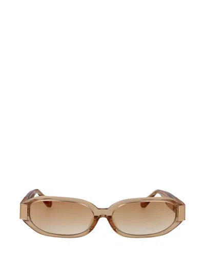 Linda Farrow Laura Detail Sunglasses In Brown