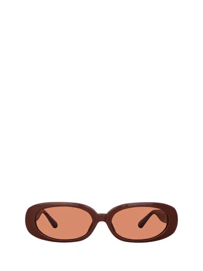 Linda Farrow Lfl1252 Brown / Light Gold Sunglasses