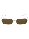Linda Farrow Rimless Rectangular-frame Sunglasses In Green