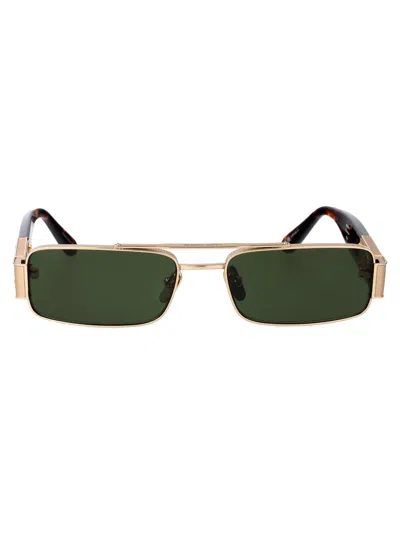 Linda Farrow Lightgold/darkt-shell/green Titanium Sunglasses