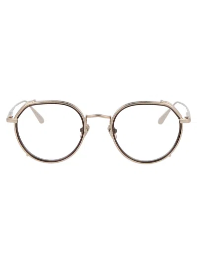 LINDA FARROW LINDA FARROW LIGHTGOLD/METALLICBROWN/OPTICAL TITANIUM GLASSES