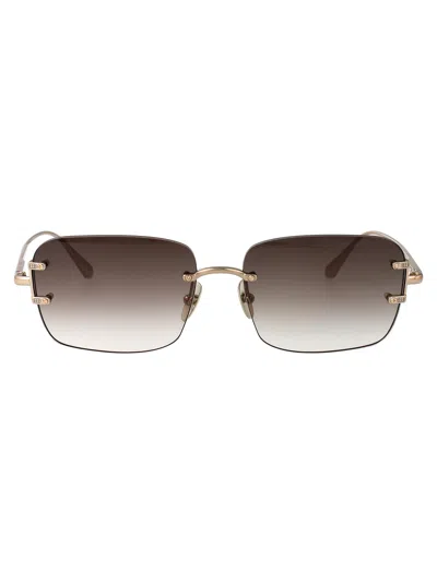 Linda Farrow Lightgold/mochagrad Titanium Sunglasses In Brown
