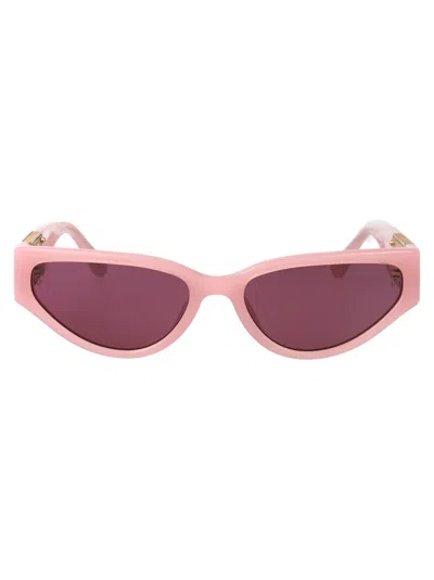 Linda Farrow Lilac/lightgold/mattlightgold/purple Acetate Sunglasses In Pink