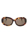 Linda Farrow Lina Round-frame Sunglasses In Brown