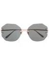 Linda Farrow Lisette Geometric-frame Sunglasses In Black
