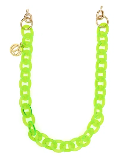 Linda Farrow Logo-plaque Chain In Green