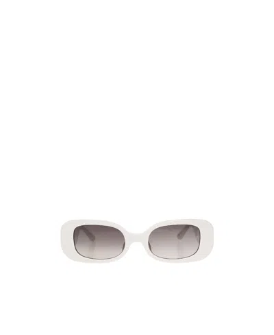 Linda Farrow Logo Sunglasses In White