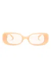 Linda Farrow Lola Rectangle-frame Sunglasses In Neutrals