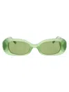 Linda Farrow Lola Sunglasses In Green/greencrytal/green
