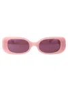 Linda Farrow Rectangular Frame Sunglasses In Lilac/lightgold/purple