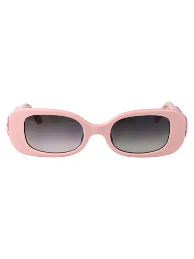 Linda Farrow Sunglasses In Pink/pinkcrystal/pink