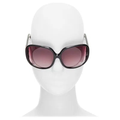 Pre-owned Linda Farrow Luxe Lfl18 Green Scaled Leather Arms Black Oversized Sunglasses