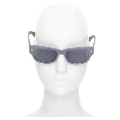 Pre-owned Linda Farrow Luxe Lfl-24-3 Matte Acetate Square Logo Grey Lenses Sunglasses In Gray