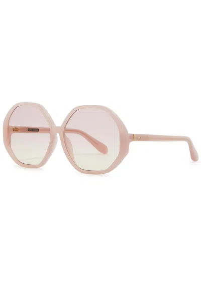 Linda Farrow Luxe Paloma Oversized Round-frame Sunglasses In Pink