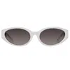 Linda Farrow Lyra - White / Yellow Gold Sunglasses In White