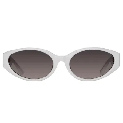 Linda Farrow Lyra - White / Yellow Gold Sunglasses