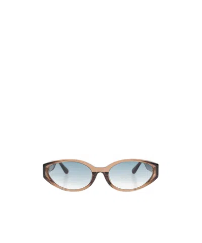 Linda Farrow Lyra Oval Frame Sunglasses In Multicolor