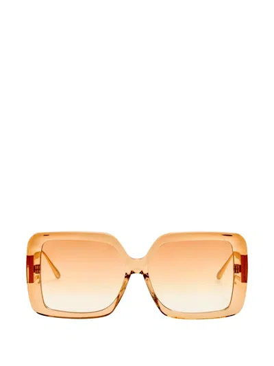 Linda Farrow Macy Square-frame Sunglasses In Orange