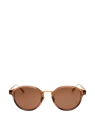 Linda Farrow Marco Round-frame Sunglasses In Brown