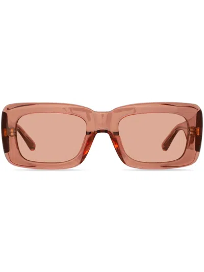 Linda Farrow Marfa Rectangle-frame Sunglasses In Orange