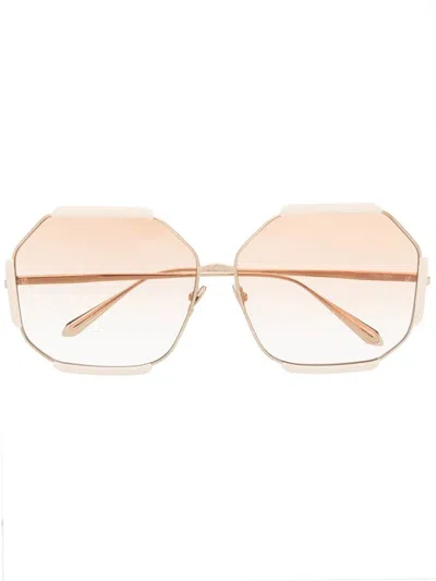 Linda Farrow Margot Oversize-frame Sunglasses In Neutrals